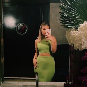 Chic Green Cutout Dress